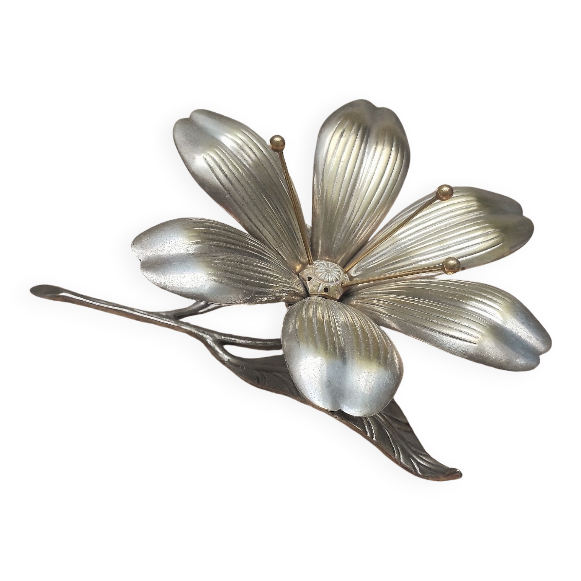 Brass flower ashtray