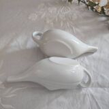 Duo de saucières porcelaine blanche ancien biberon malade