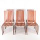 Suite de 6 chaises en cuir et chrome