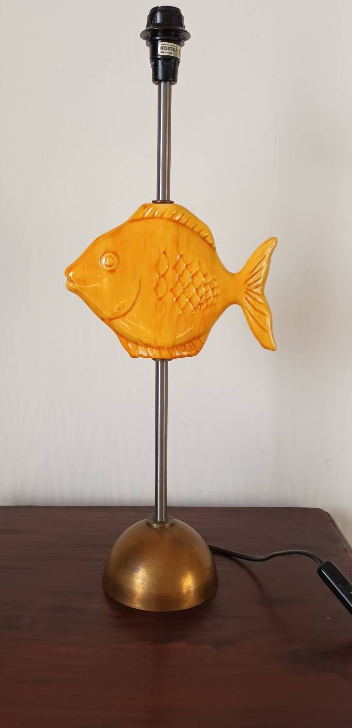 Vintage ceramic fish lamp base