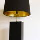 Black lacquered wooden table lamp designed by Roger Vanhevel, 1970s.