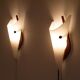 Pair of scandinavian vintage wall lamps in teak and acrylic 1970