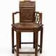 Fauteuil Antique avec Siège Hexagonal en Bois, 1890s