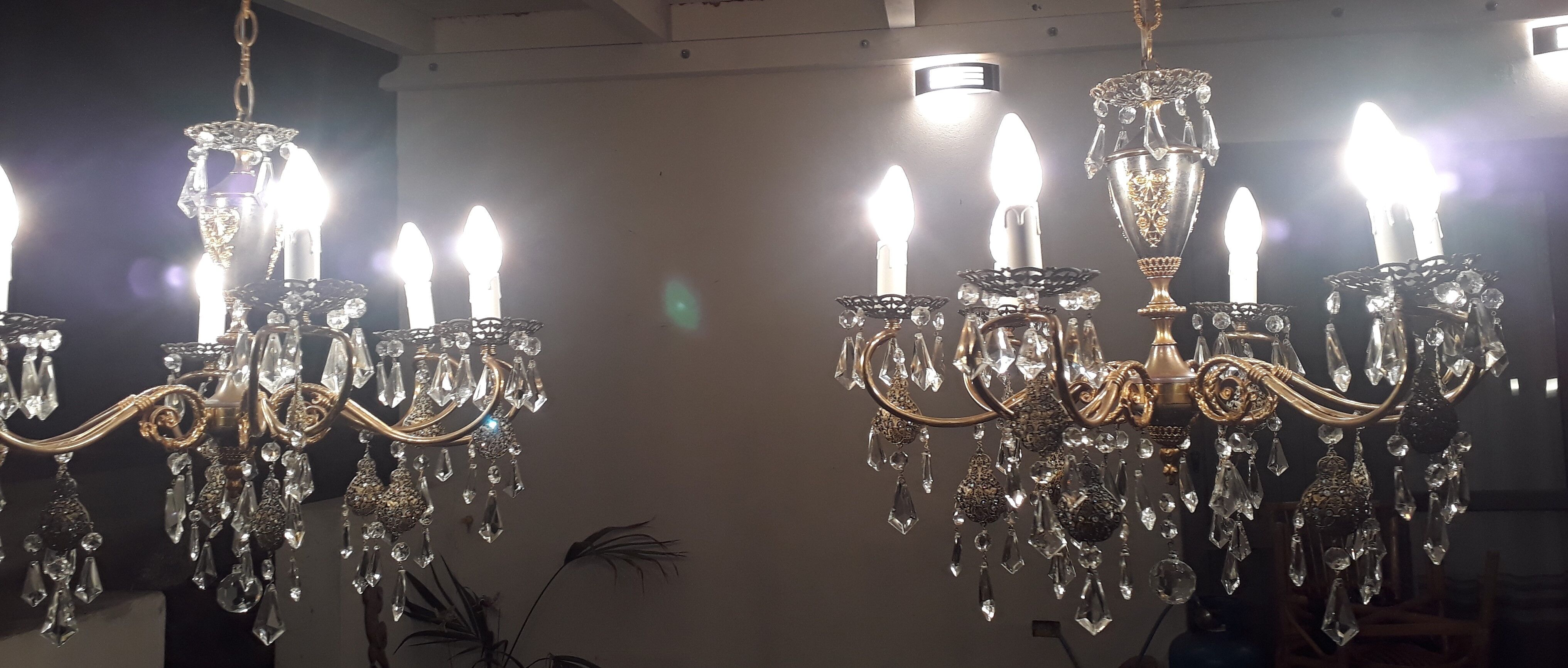 Pair of vintage italian chandeliers