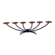 Metal candlestick with forged copper plates – metalwork, Scandinavia, 1970s