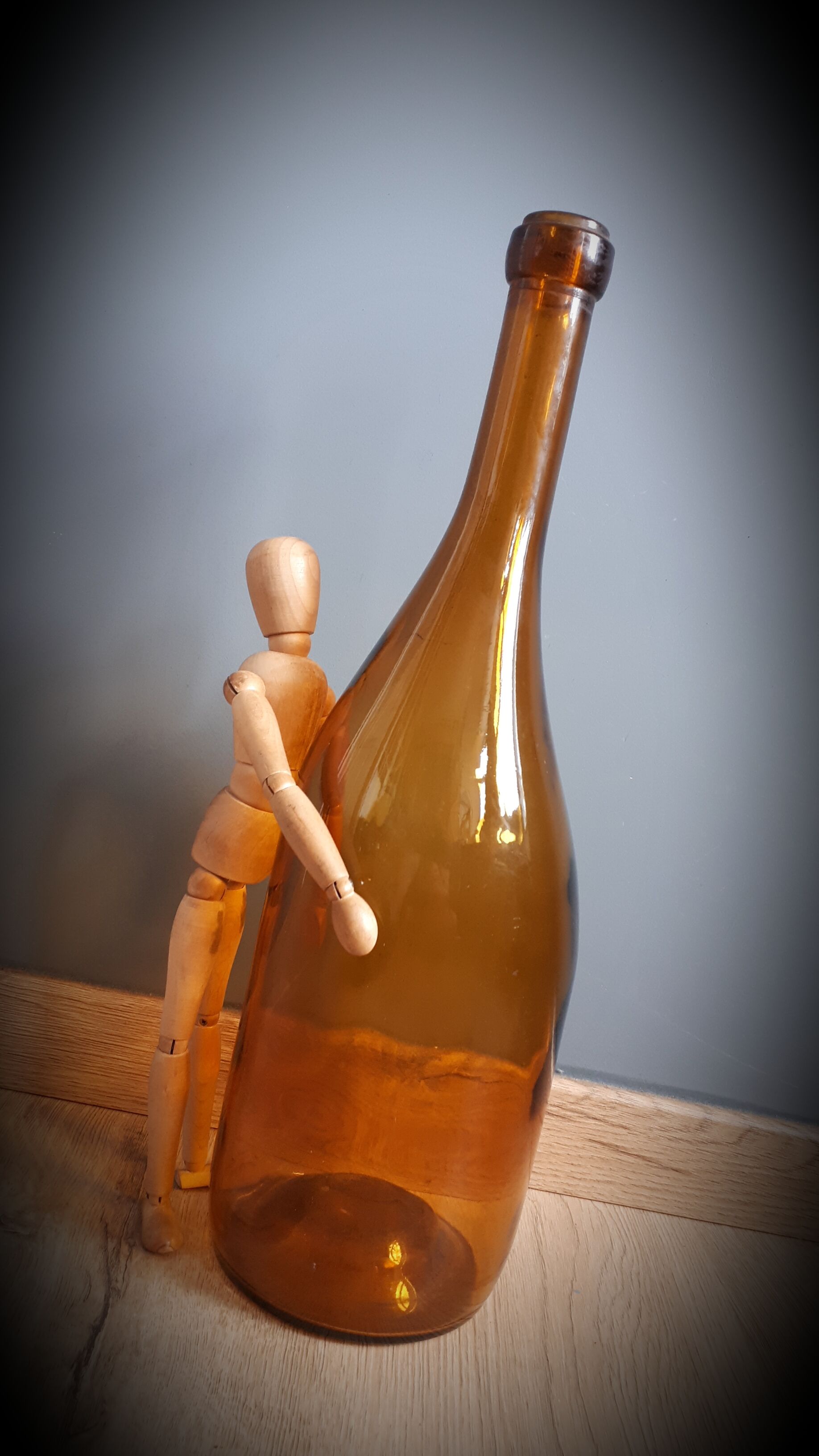 Bouteille marron ocre
