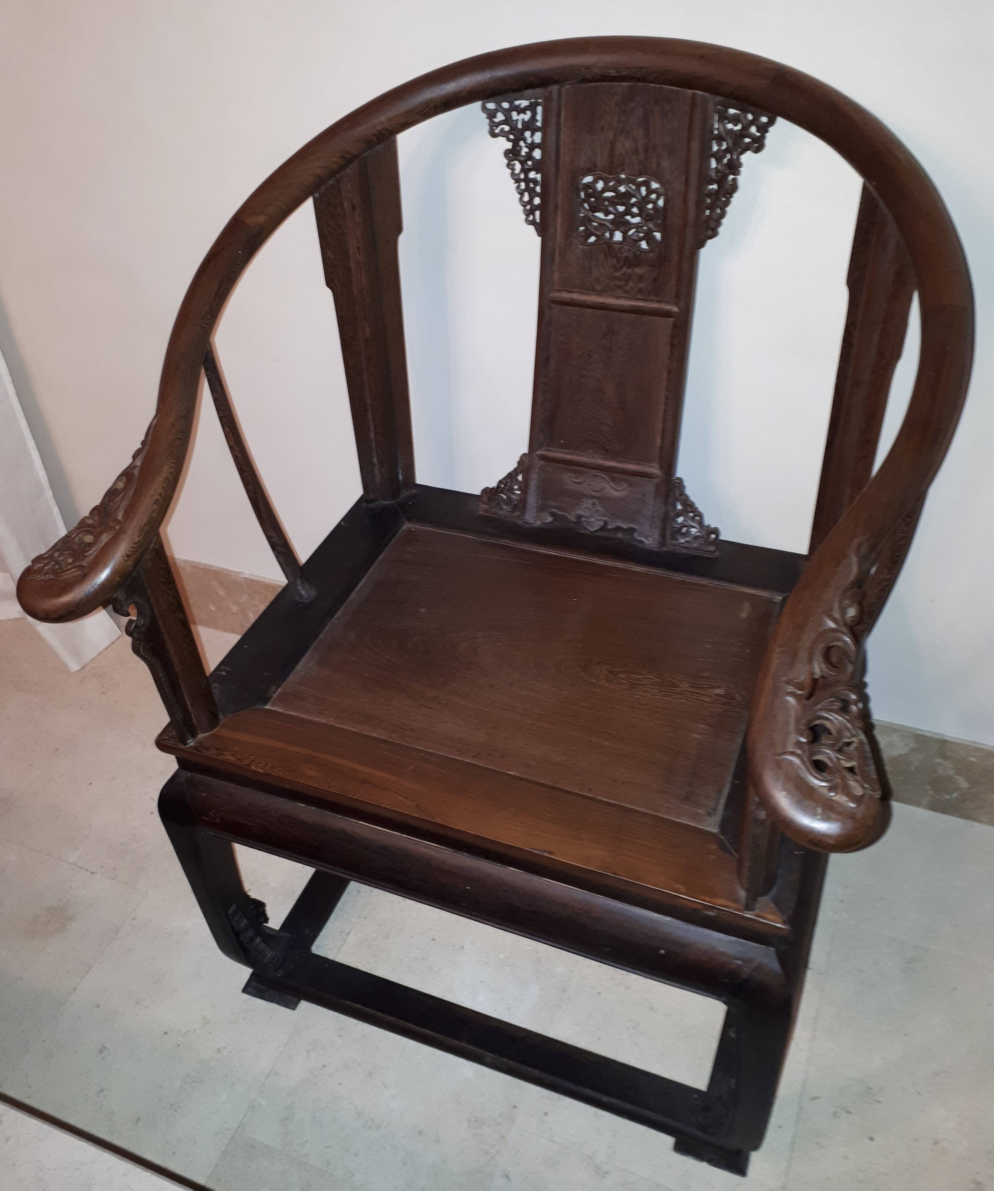 Chinese Quanyi Armchair In Jichimu, China Qing Dynasty