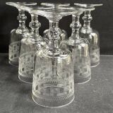 6 Baccarat port glasses engraving 3458