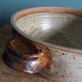 Soup tureen, vegetable dish in Puisaye stoneware signed by Jean-Pierre Prud’homme.