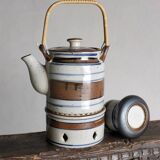 Mid-century striped ceramic teapot set | Scandinavia