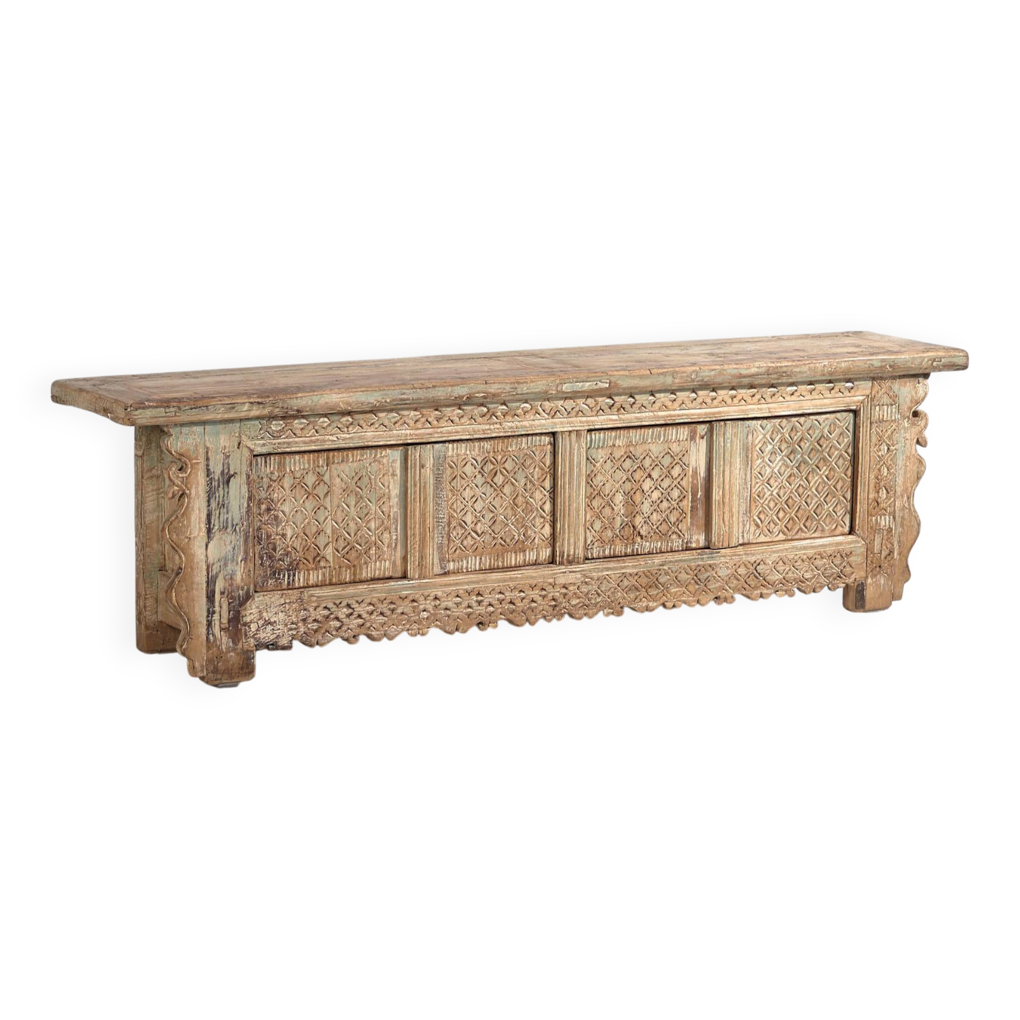 Antique mint green patinated TV cabinet (c.1900) #33