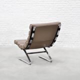 Space Age Leather Cantilever Lounge Chair, 1960's
