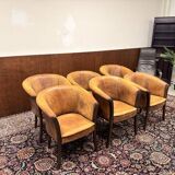 Set of Classic English Sheep Leather Chairs