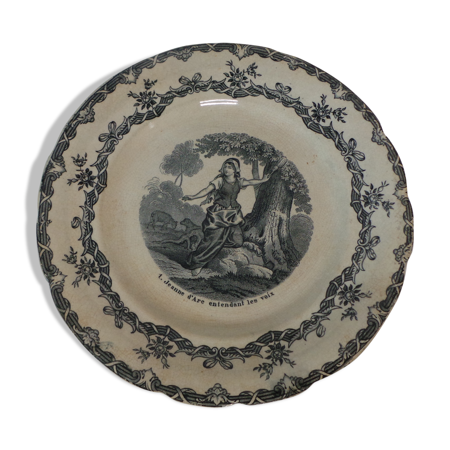 Decorative plate Joan of Arc hearing the voices choisy the king