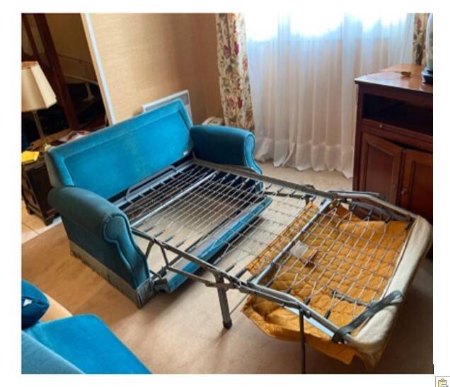 Turquoise blue velvet convertible sofa