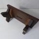 Old small wooden bench step in solid oak