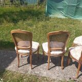6 Louis XV style upholstery and cane chairs