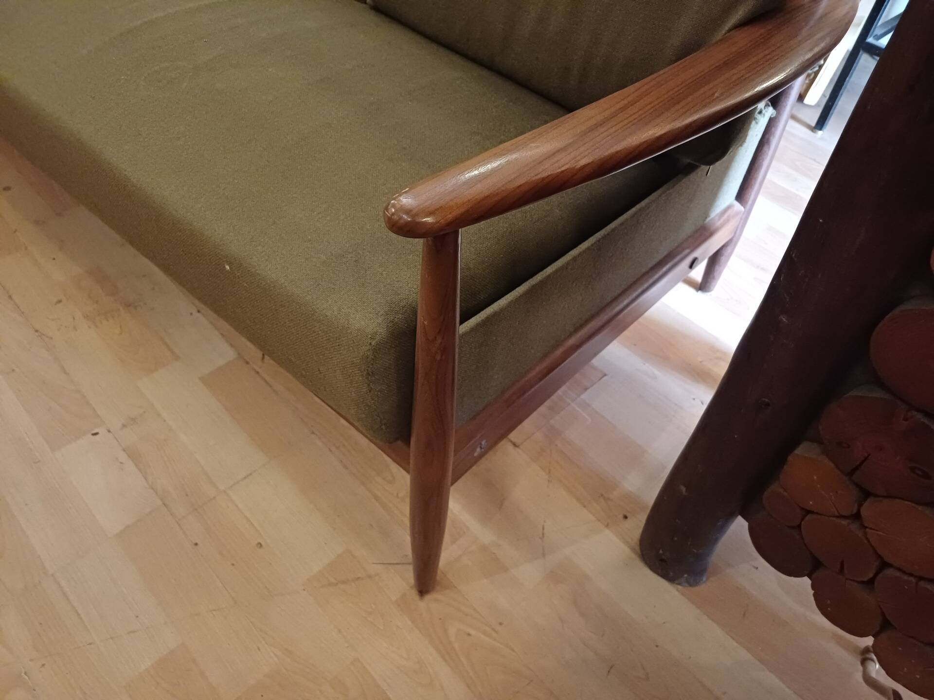 1960 Scandinavian convertible bench, in its original condition.