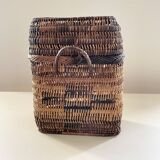 Asian rattan basket with lid 23×18 cm