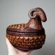 Vintage Woven Bamboo/Rattan Ram Box Shanghai Handicrafts China 70s