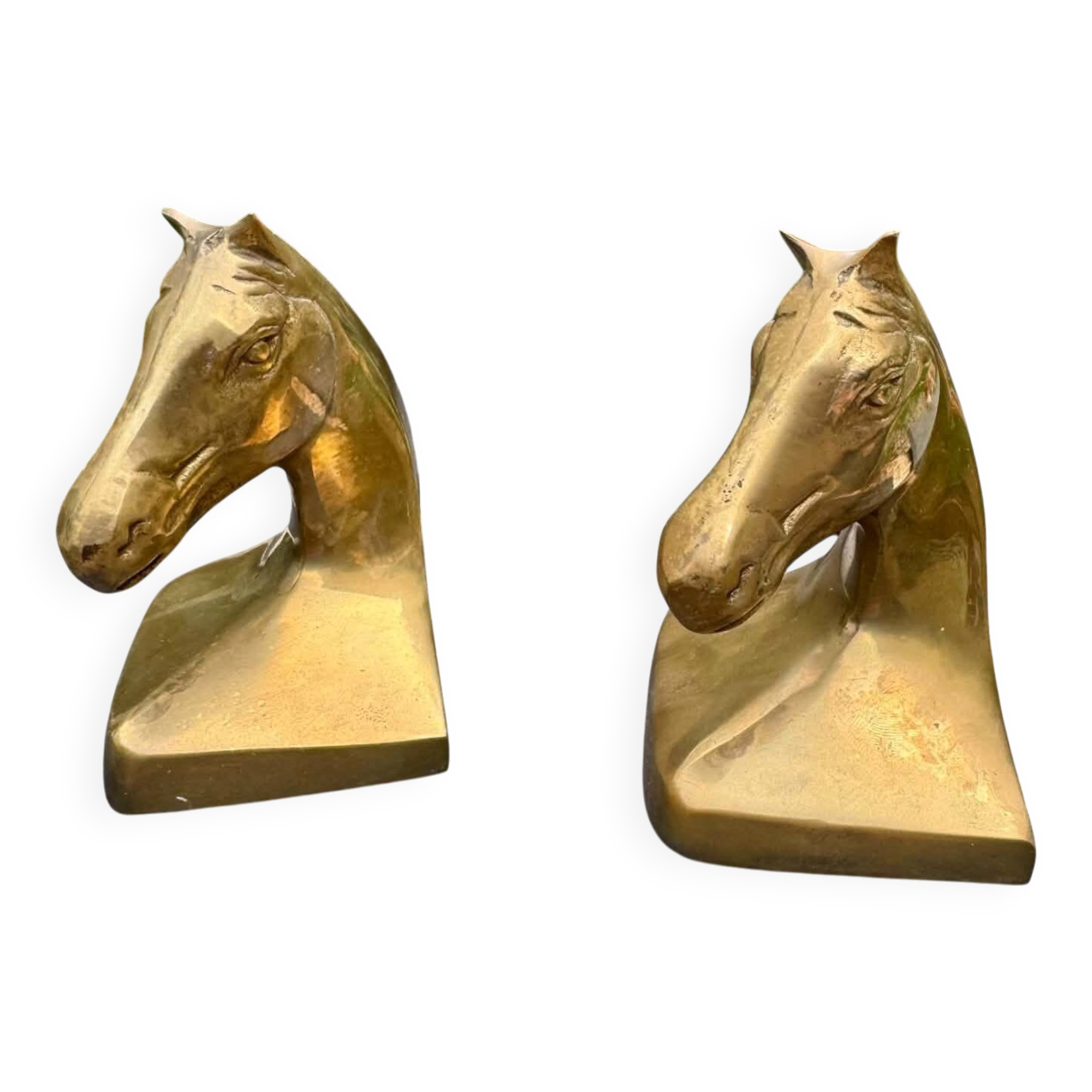 Pair of brass Art Deco horse bookends