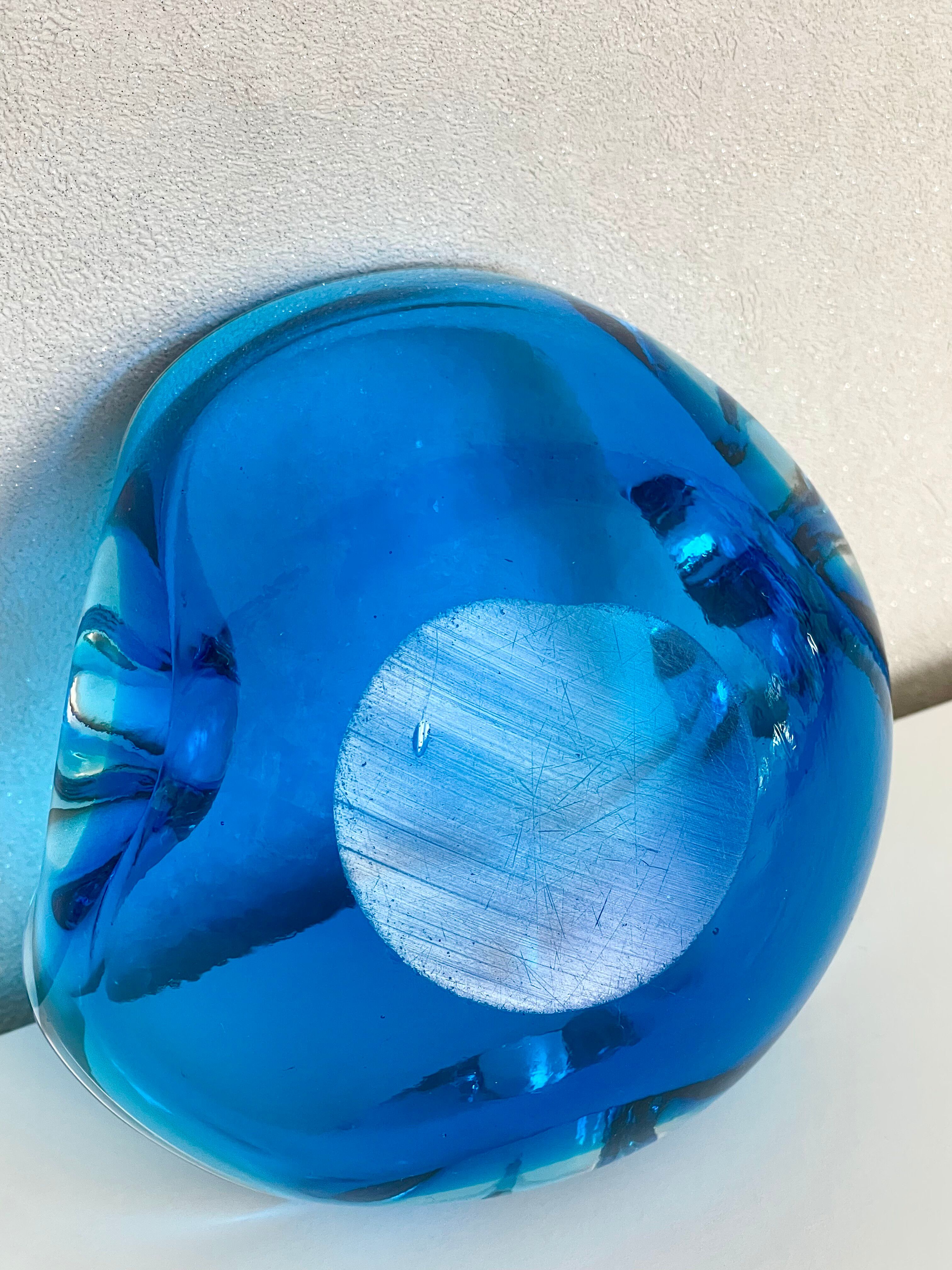 Murano Sommerso blue vide-poche 1970.