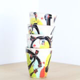 Set of 4 cups espresso/coffee glazed ceramic Patrick Galtier