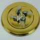 large vintage mid century ice glass and brass CEILING LAMP