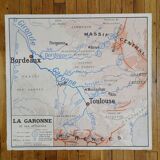 Rossignol school poster card "La Garonne / Le Rhône"