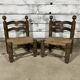 Pair of beech and straw chairs 1940