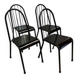 4 Industrial style metal chairs