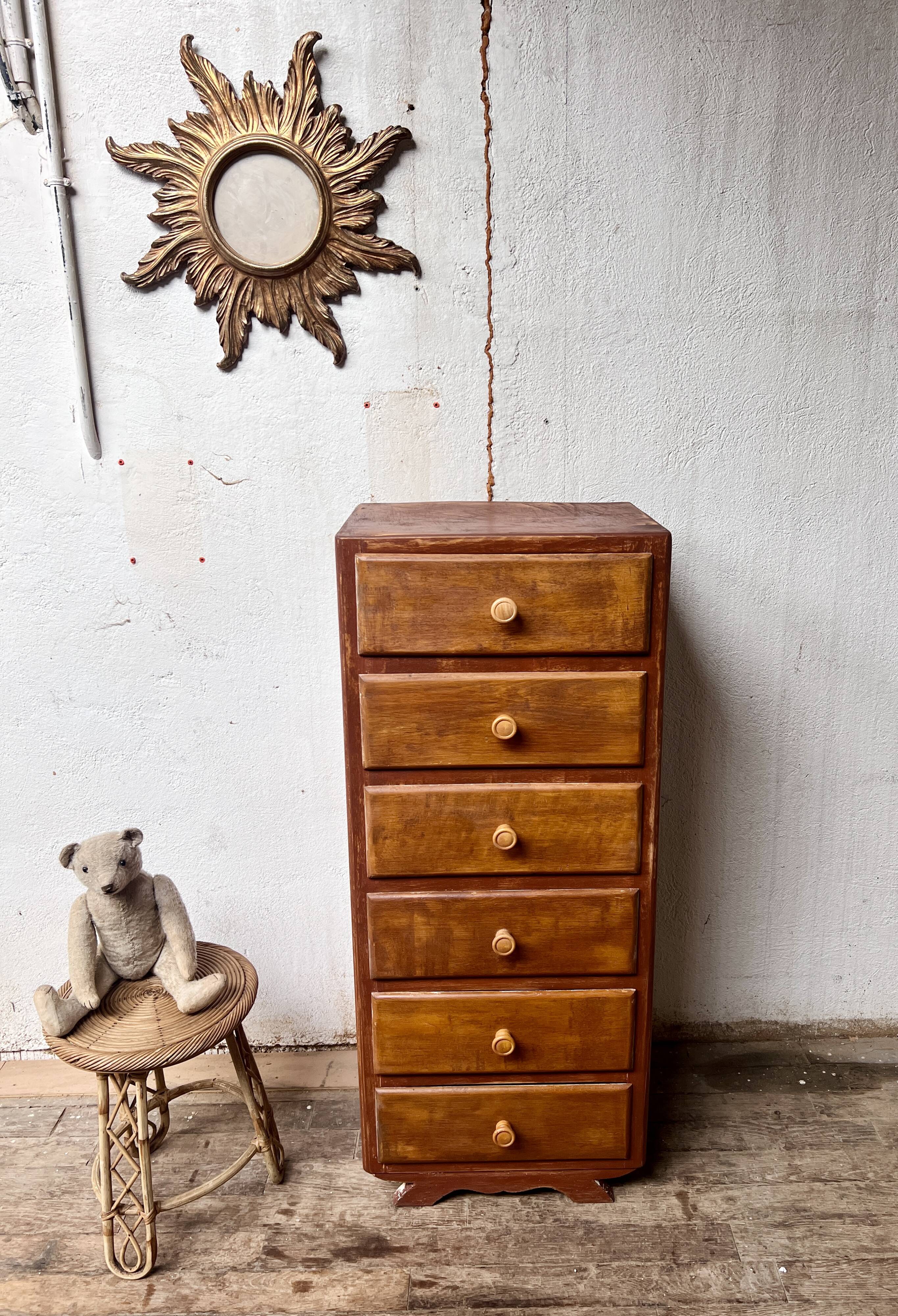 Commode semainier chiffonnier vintage 1950