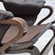 Chaise longue scandinave des années 1970 en état d'origine, cuir marron, bois courbé foncé.