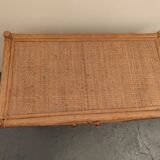 Small Roche Bobois rattan sideboard with two doors