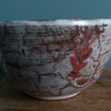 Empty pocket bowl signed Le Murier Gustave and Micheline Reynaud, Vallauris