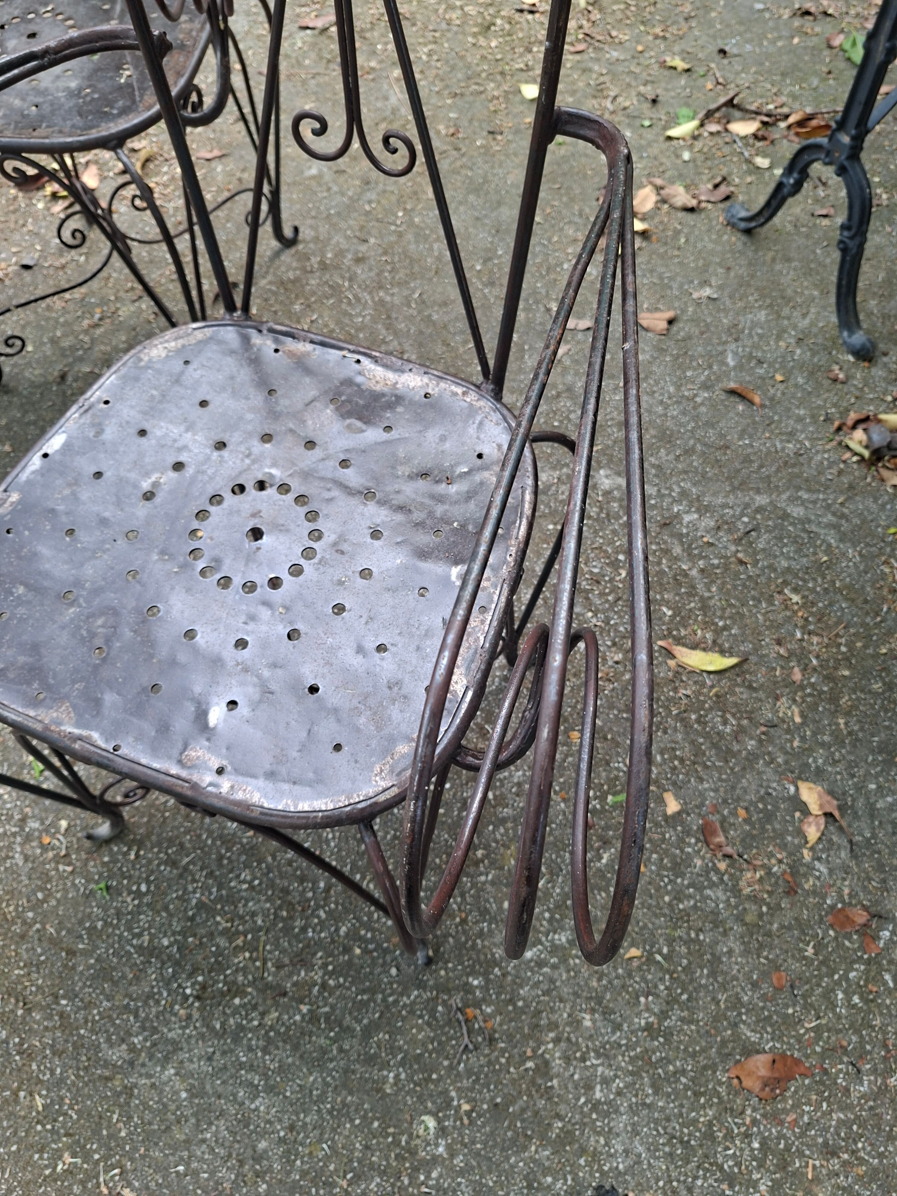 Fauteuils de jardin vintage en fer forgé