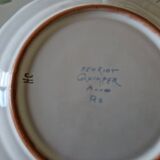 Henriot Quimper - Set of 4 glazed terracotta dessert plates