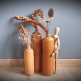 Trio de bouteilles en grès