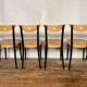Série de 6 chaises bistrot vintage en bois courbé