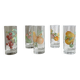 Set of 5 vintage fruit-patterned glasses