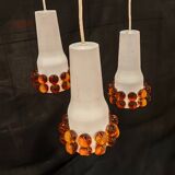 Metal and murano glass pendant light