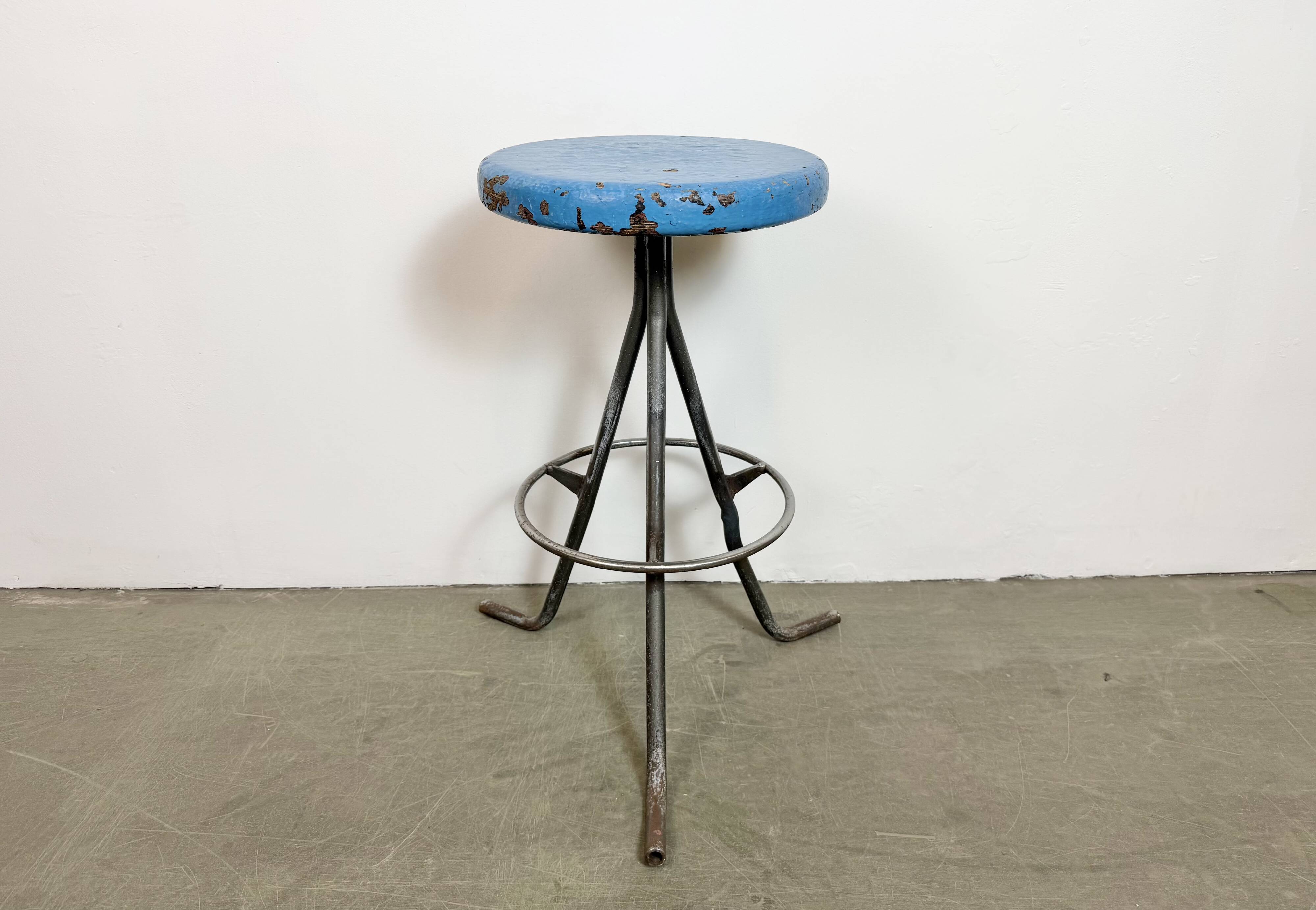 Grey Industrial Workshop Stool, 1960s