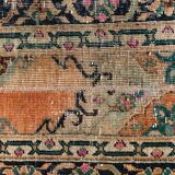 Distressed Turkish Narrow Runner 270x67 cm wool Vintage Tribal Rug