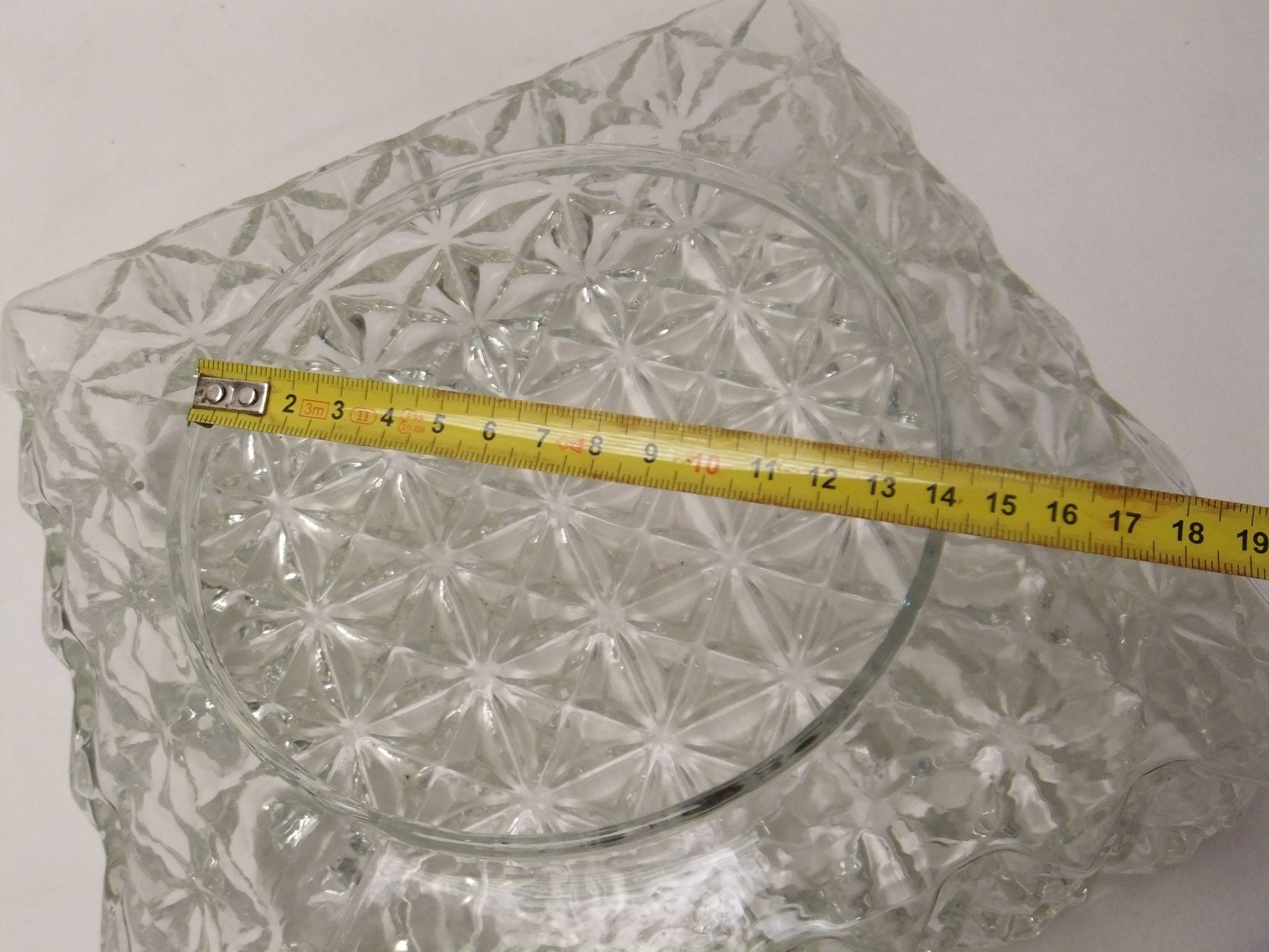 Old vintage ceiling light molded glass suspension chandelier