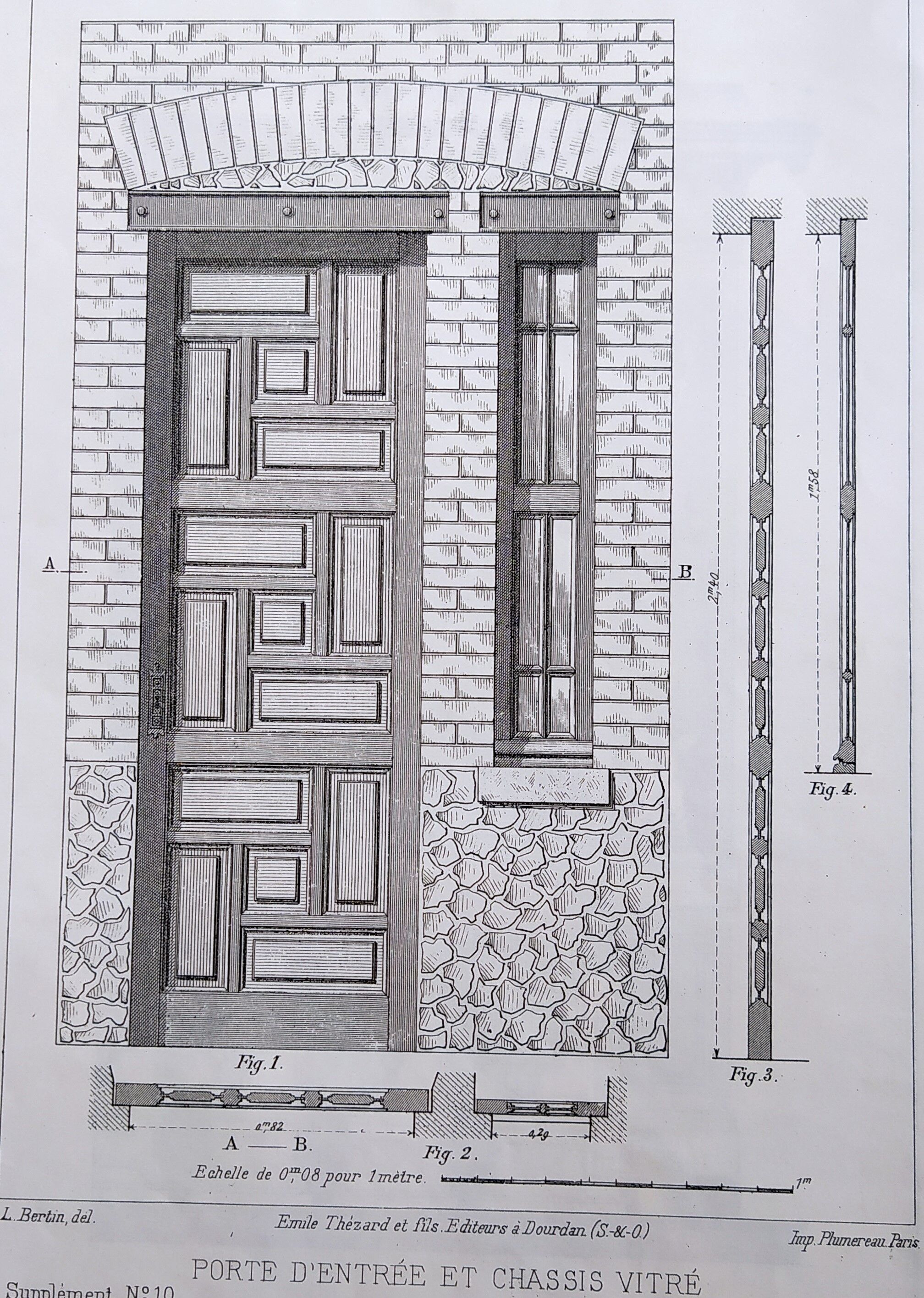 Carpentry board " Entrance door and glazed frame "