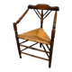 Chaise d'angle ancienne à assise en paille, vers 1880–1910
