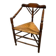 Chaise d'angle ancienne à assise en paille, vers 1880–1910