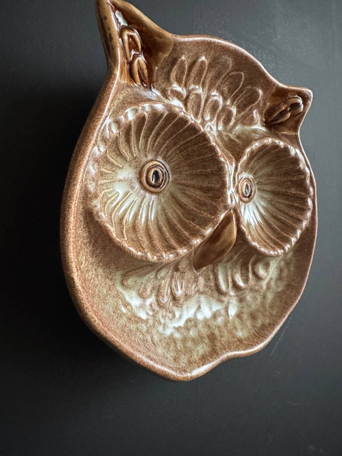 Ceramic owl catchall Vallauris 1960s