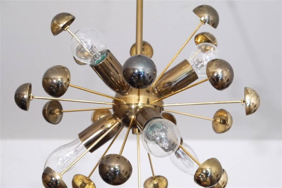 Lustre Sputnik en laiton 1970