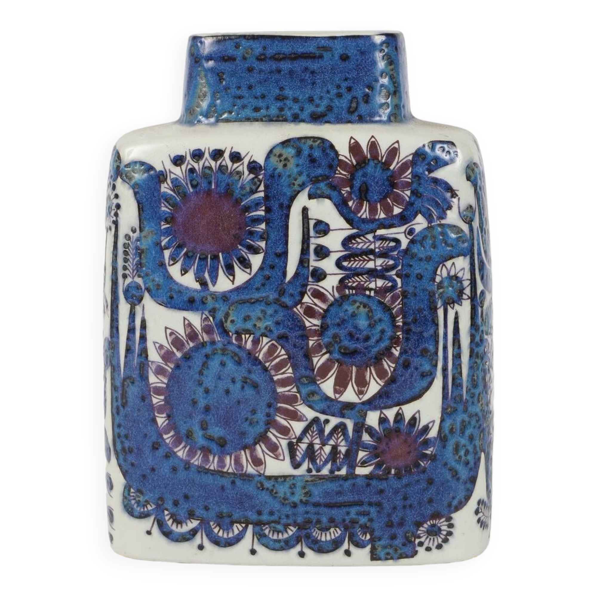 Vase en porcelaine danoise, Design de Berte Jessen, Royal Copenhagen 1969.